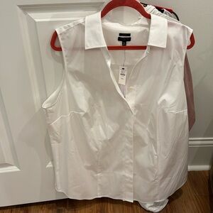 Talbots Non Iron white sleeveless shirt
